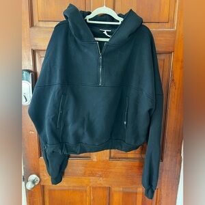 Blogilates Marshmallow Half Zip Hoodie – Black – 2X – Oversized – Adjustable Hem